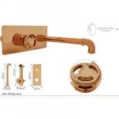 GENERICO - Griferia Lavamanos O Tina Pared Industrial Color Oro Rosa