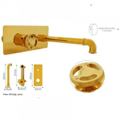 GENERICO - Griferia Lavamanos O Tina Pared Industrial Color Oro Intense