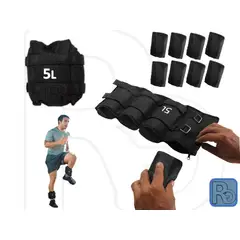 LAVEF - Pesas Tobilleras peso Graduables 10 Libras, 5kg, Negro