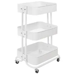ONE PIXEL - Carrito Organizador De 3 Estanterías Multiusos Con Ruedas
