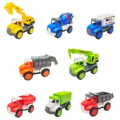 DAYOSHOP - Colección Carros Camion Construcciòn Impulso Juguete X 8 Und