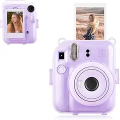 GENERICO - Protector para cámara instax mini 12 - Lila Escarchado