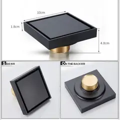 GENERICO - Rejilla Acero Negro 10 Cm Antirretorno Sistema Antiolor-Baño
