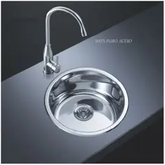 GENERICO - Lavaplatos Redondo Acero Industrial 35cm Incrustar O Pegar
