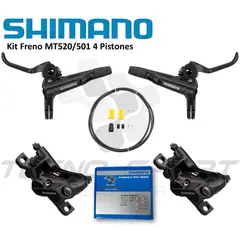 SHIMANO - Kit Freno Disco Hidráulico Mt520 4 Pistones Completo
