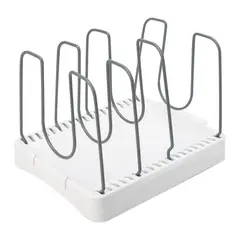 ESSENZA - Organizador Tapas de Ollas Blanco en ABS y Alambre