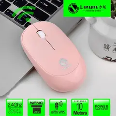 GENERICO - Mouse inalámbrico de 24G ultrafino portátil incluye pila Rosado