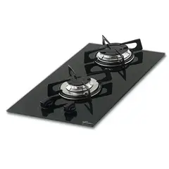 FISCHER - Estufa Empotrar 2Q gas Domino Vidrio Negro Marca