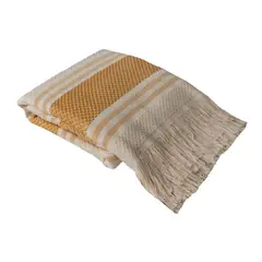 FATELARES - Manta Throw Galicia Crema Mostaza 130x180cm