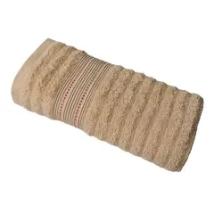 FATELARES - Toalla Cañamo Crema Rojo Cuerpo 70x140cm 500gr Algodón