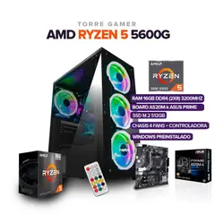 AMD - TORRE GAMER RYZEN 5 5600G/ 16GB RAM /512GB SSD/ BOARD A520M