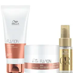 WELLA - Kit Fusion Reparación Mascarilla + Acondicionador + Oleo