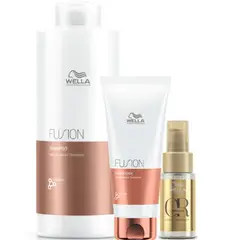 WELLA - Kit Fusion Shampoo Litro Acondicioandor oleo
