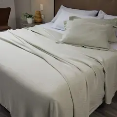 FATELARES - Cubrelecho Sencillo Azteca Crema Verde 200x250cm