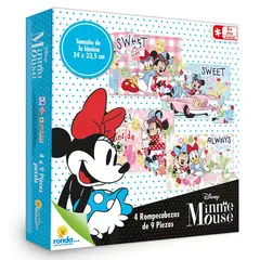 DISNEY - ROMPECABEZAS 4 X 9 PZAS MINNIE MOUSE