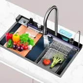 JON DI GROUP SAS - Lavaplatos Digital para cocina de Acero Inoxidable + Accesorios Premium