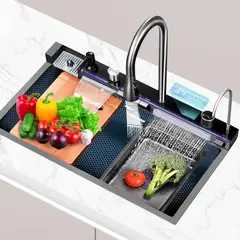 JON DI GROUP SAS - Lavaplatos Digital de Acero Inoxidable con Accesorios Premium