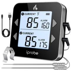 GENERICO - Termómetro Digital con Dos Sondas Cocina Carne Chef Para Carnes