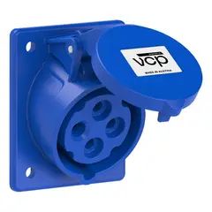VCP - Toma Incrustar 220v Azul 3p+t 32amp Tin32/424, Tierra 9 H, I