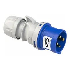VCP - Clavija 220v Azul 3p+t 32amp Cla32/024, Tierra 9 H, Ip44