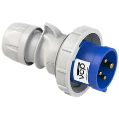 VCP - Clavija 220v Azul 3p+t 32amp Cla32/0242, Tierra 9 H, Ip67