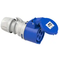 VCP - Toma Aerea 220v Azul 3p+t 16amp Tar16/214, Tierra 9 H, Ip44