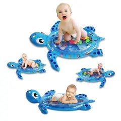 MUNDO BEBE - Tapete Inflable Agua Bebe Estimulación Tortuga Azul
