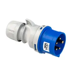 VCP - Clavija 220v Azul 3p+t+n 32amp Cla32/025, Tierra 9 H, Ip44