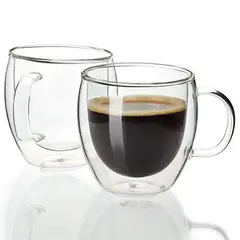 GENERICO - Vaso Doble Fondo - Café - Te - Chocolate - Bebidas Calientes - 250 Ml
