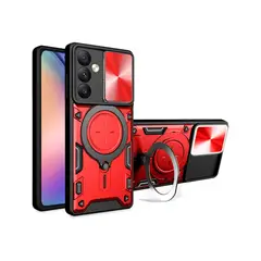 GENERICO - Estuche Proteccion Camara Soporte Compatible con Samsung A14 Rojo