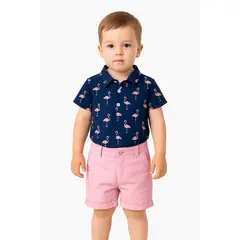 LUSOLSI - Ropa para niños conjuntos de vestir bebes camisa y pantalon corto