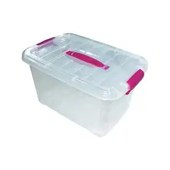 GENERICO - 3 cajas plástica tupper multihogar tapa click de 10 litros