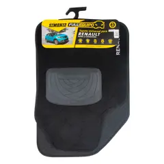 SIMONIZ - Tapete Alfombra Universal Full Equipo Renault 3 Pz Negro