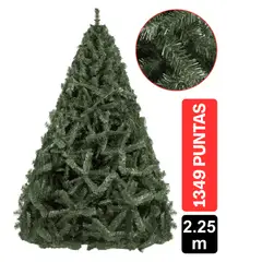 GIO HOME - Arbol de Navidad Pino Escoces 2.25m Verde 1349 Ramas