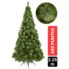 GIO HOME - Arbol de Navidad Pino Noruega 2.25m Verde 592 Ramas