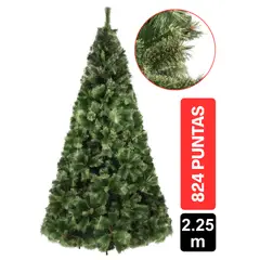 GIO HOME - Arbol De Navidad Pino Ponderosa 2.25M Verde 824 Ramas