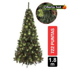 GIO HOME - Arbol De Navidad Pino York 1.80M Verde 722 Ramas