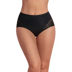 LEONISA - Panty faja clásico control moderado de abdomen y bandas en tul