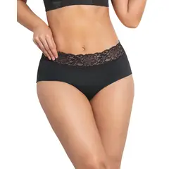 LEONISA - Panty hípster en tela ultraliviana con franja de encaje