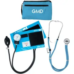 GMD - KIT TENSIOMETRO MANUAL- FONENDOSCOPIO RAPPAPORT AZUL CLARO
