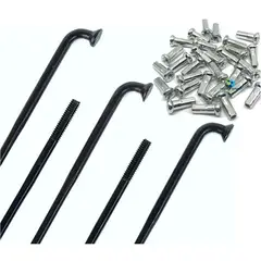 GW - Radio Rueda Bicicleta Negro 275mm Rin 27.5 Acero Kit 36 Unds