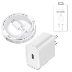GENERICO - Cargador compatible con iPhone + cable Tipo c carga rápida 25w