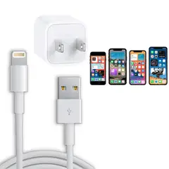 GENERICO - Cargador compatible con iPhone 11 cable lightning, usb, carga rápida