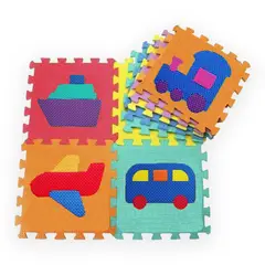 GENERICO - Tapete alfombra foamy para bebe 10 piezas transportes