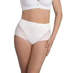 LEONISA - Panty faja clásico control moderado de abdomen y bandas en tul