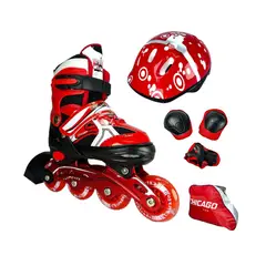 CHICAGO - Patines Semiprofesionales Kit Protecciones S Rojo