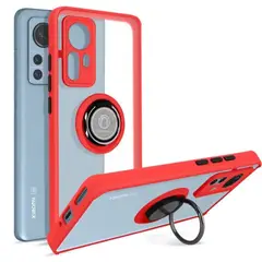 GENERICO - Funda Case Mate Protector Anillo Compatible Xiaomi 12 Pro Rojo
