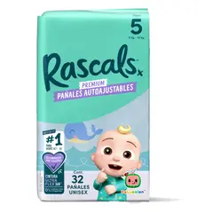 RASCALS - Pañales Cocomelon Pants T-5 Bebé 9-14 Kg x 32 Und