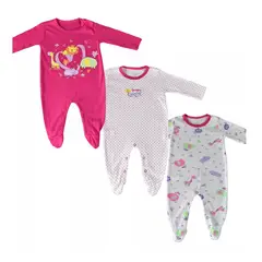 MUNDO BEBE - Pijama para bebe niña enterizas x3 unid bebé.