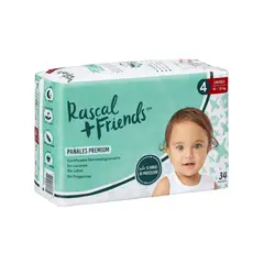 RASCALS - Pañales Talla 4 Bebé de 10 a 15 Kg por 34 Unds